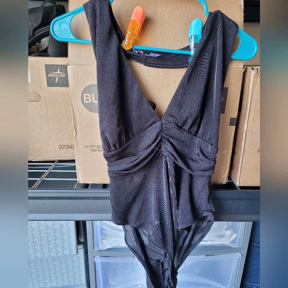 Black sheer bodysuit